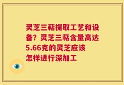 灵芝三萜提取工艺和设备？灵芝三萜含量高达5.66克的灵芝应该怎样进行深加工