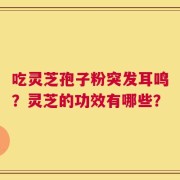 吃灵芝孢子粉突发耳鸣？灵芝的功效有哪些？