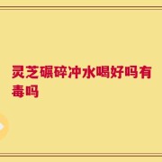 灵芝碾碎冲水喝好吗有毒吗