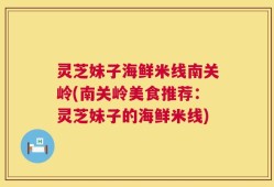 灵芝妹子海鲜米线南关岭(南关岭美食推荐：灵芝妹子的海鲜米线)