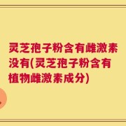 灵芝孢子粉含有雌激素没有(灵芝孢子粉含有植物雌激素成分)