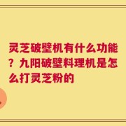 灵芝破壁机有什么功能？九阳破壁料理机是怎么打灵芝粉的