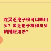 吃灵芝孢子粉可以喝川贝？灵芝孢子粉和川贝的搭配用法？