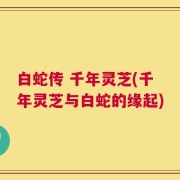 白蛇传 千年灵芝(千年灵芝与白蛇的缘起)
