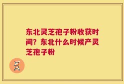 东北灵芝孢子粉收获时间？东北什么时候产灵芝孢子粉