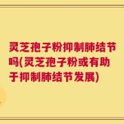 灵芝孢子粉抑制肺结节吗(灵芝孢子粉或有助于抑制肺结节发展)