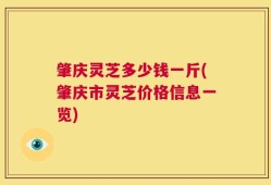 肇庆灵芝多少钱一斤(肇庆市灵芝价格信息一览)