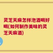 灵芝天麻怎样泡酒喝好喝(如何制作美味的灵芝天麻酒)
