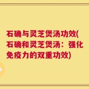 石确与灵芝煲汤功效(石确和灵芝煲汤：强化免疫力的双重功效)
