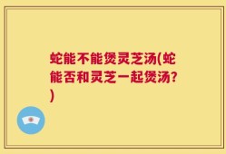 蛇能不能煲灵芝汤(蛇能否和灵芝一起煲汤？)