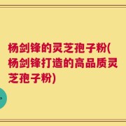杨剑锋的灵芝孢子粉(杨剑锋打造的高品质灵芝孢子粉)