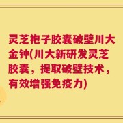 灵芝袍子胶囊破壁川大金钟(川大新研发灵芝胶囊，提取破壁技术，有效增强免疫力)
