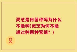 灵芝是用菌种吗为什么不能种(灵芝为何不能通过种菌种繁殖？)