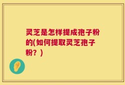 灵芝是怎样提成孢子粉的(如何提取灵芝孢子粉？)