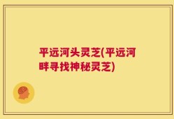 平远河头灵芝(平远河畔寻找神秘灵芝)