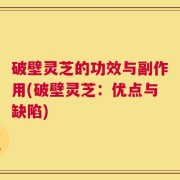 破壁灵芝的功效与副作用(破壁灵芝：优点与缺陷)