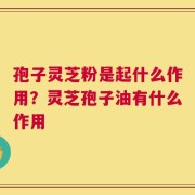 孢子灵芝粉是起什么作用？灵芝孢子油有什么作用