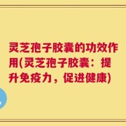 灵芝孢子胶囊的功效作用(灵芝孢子胶囊：提升免疫力，促进健康)