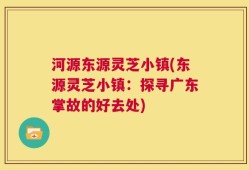 河源东源灵芝小镇(东源灵芝小镇：探寻广东掌故的好去处)