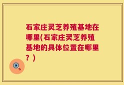 石家庄灵芝养殖基地在哪里(石家庄灵芝养殖基地的具体位置在哪里？)