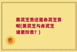 黑灵芝贵还是赤灵芝贵呢(黑灵芝与赤灵芝 谁更珍贵？)