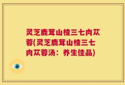 灵芝鹿茸山楂三七肉苁蓉(灵芝鹿茸山楂三七肉苁蓉汤：养生佳品)