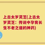 上古太岁灵芝(上古太岁灵芝：传说中孕育长生不老之道的神药)