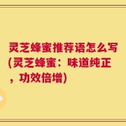 灵芝蜂蜜推荐语怎么写(灵芝蜂蜜：味道纯正，功效倍增)