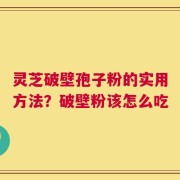 灵芝破壁孢子粉的实用方法？破壁粉该怎么吃