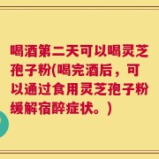 喝酒第二天可以喝灵芝孢子粉(喝完酒后，可以通过食用灵芝孢子粉缓解宿醉症状。)