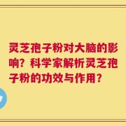 灵芝孢子粉对大脑的影响？科学家解析灵芝孢子粉的功效与作用？