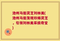 池州马衙灵芝刘林美(池州马衙发现珍稀灵芝，引领刘林美采摘奇宝)