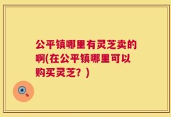 公平镇哪里有灵芝卖的啊(在公平镇哪里可以购买灵芝？)