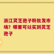 浙江灵芝孢子粉批发市场？哪里可以买到灵芝孢子