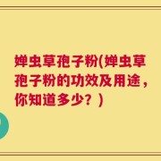 婵虫草孢子粉(婵虫草孢子粉的功效及用途，你知道多少？)