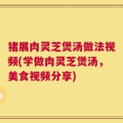猪展肉灵芝煲汤做法视频(学做肉灵芝煲汤，美食视频分享)