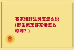 客家话野生灵芝怎么说(野生灵芝客家话怎么称呼？)