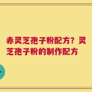 赤灵芝孢子粉配方？灵芝孢子粉的制作配方