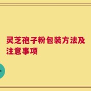 灵芝孢子粉包装方法及注意事项