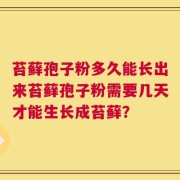 苔藓孢子粉多久能长出来苔藓孢子粉需要几天才能生长成苔藓？