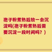 孢子粉煮熟后放一会沉淀吗(孢子粉煮熟后需要沉淀一段时间吗？)