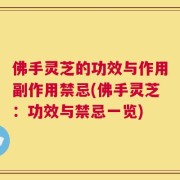 佛手灵芝的功效与作用副作用禁忌(佛手灵芝：功效与禁忌一览)