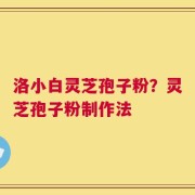 洛小白灵芝孢子粉？灵芝孢子粉制作法