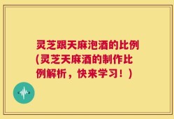 灵芝跟天麻泡酒的比例(灵芝天麻酒的制作比例解析，快来学习！)