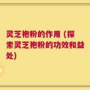 灵芝袍粉的作用 (探索灵芝袍粉的功效和益处)