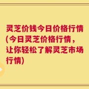 灵芝价钱今日价格行情(今日灵芝价格行情，让你轻松了解灵芝市场行情)