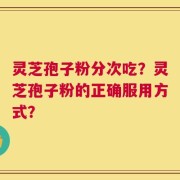 灵芝孢子粉分次吃？灵芝孢子粉的正确服用方式？