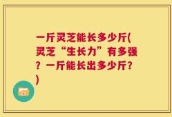 一斤灵芝能长多少斤(灵芝“生长力”有多强？一斤能长出多少斤？)
