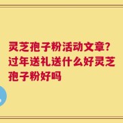 灵芝孢子粉活动文章？过年送礼送什么好灵芝孢子粉好吗