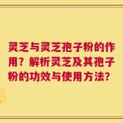 灵芝与灵芝孢子粉的作用？解析灵芝及其孢子粉的功效与使用方法？
